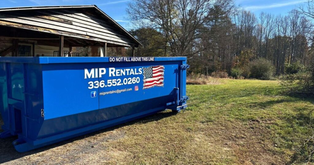 Construction Dumpster Rental Forsyth container placed at a clean and safe job site